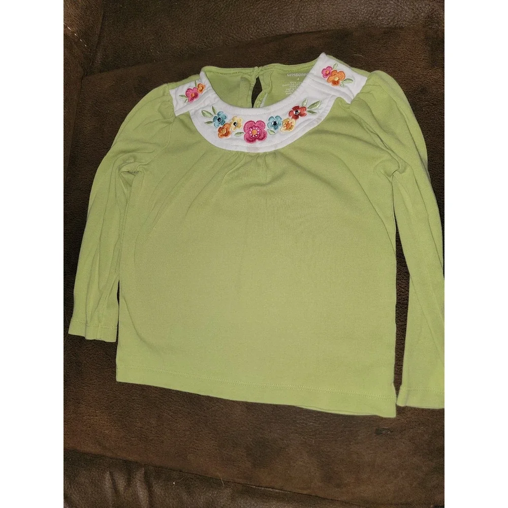Gymboree‎ woodland friends green floral top size 4